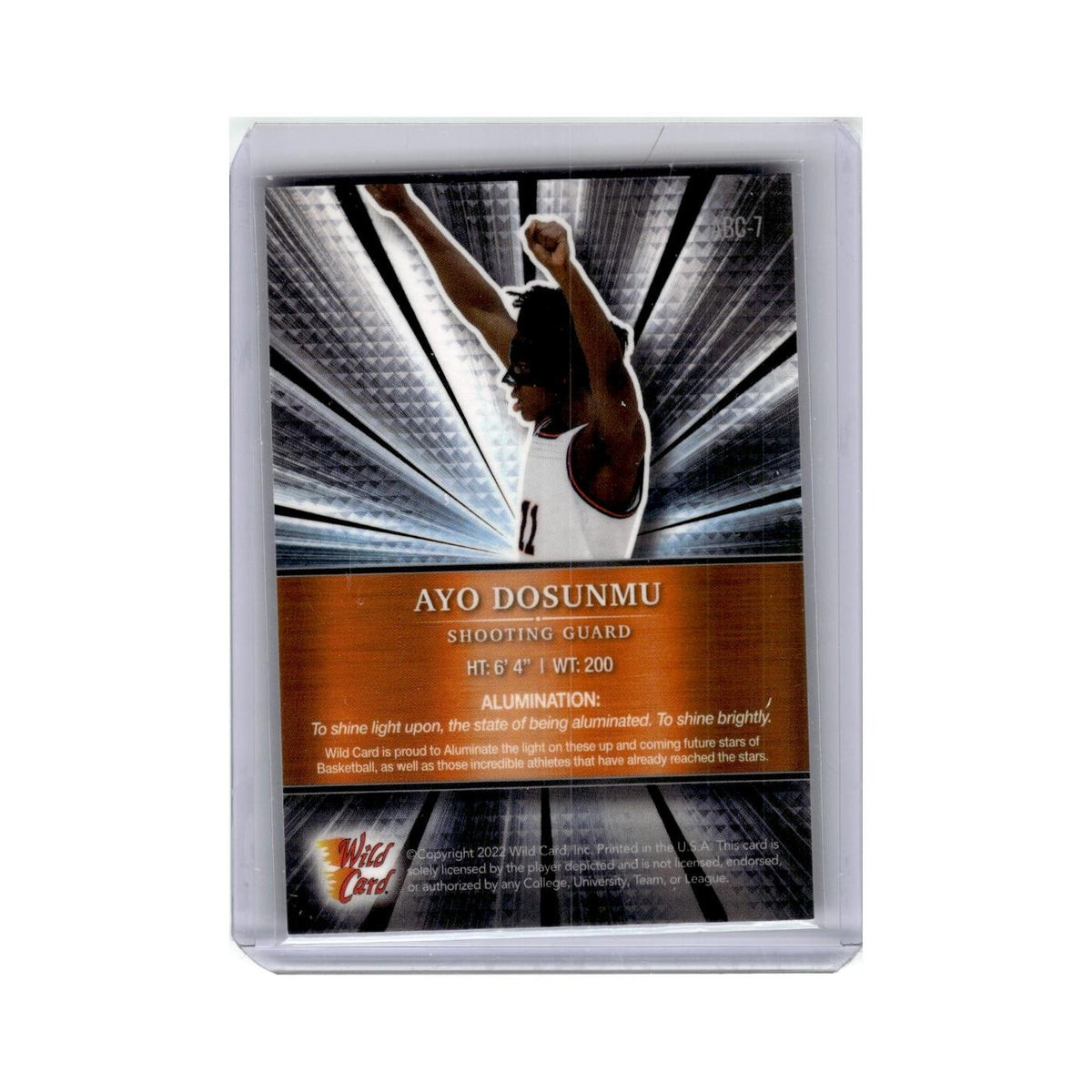 Ayo Dosunmu 2022 Wild Card Alumination #ABC-7 Basketball Card NM