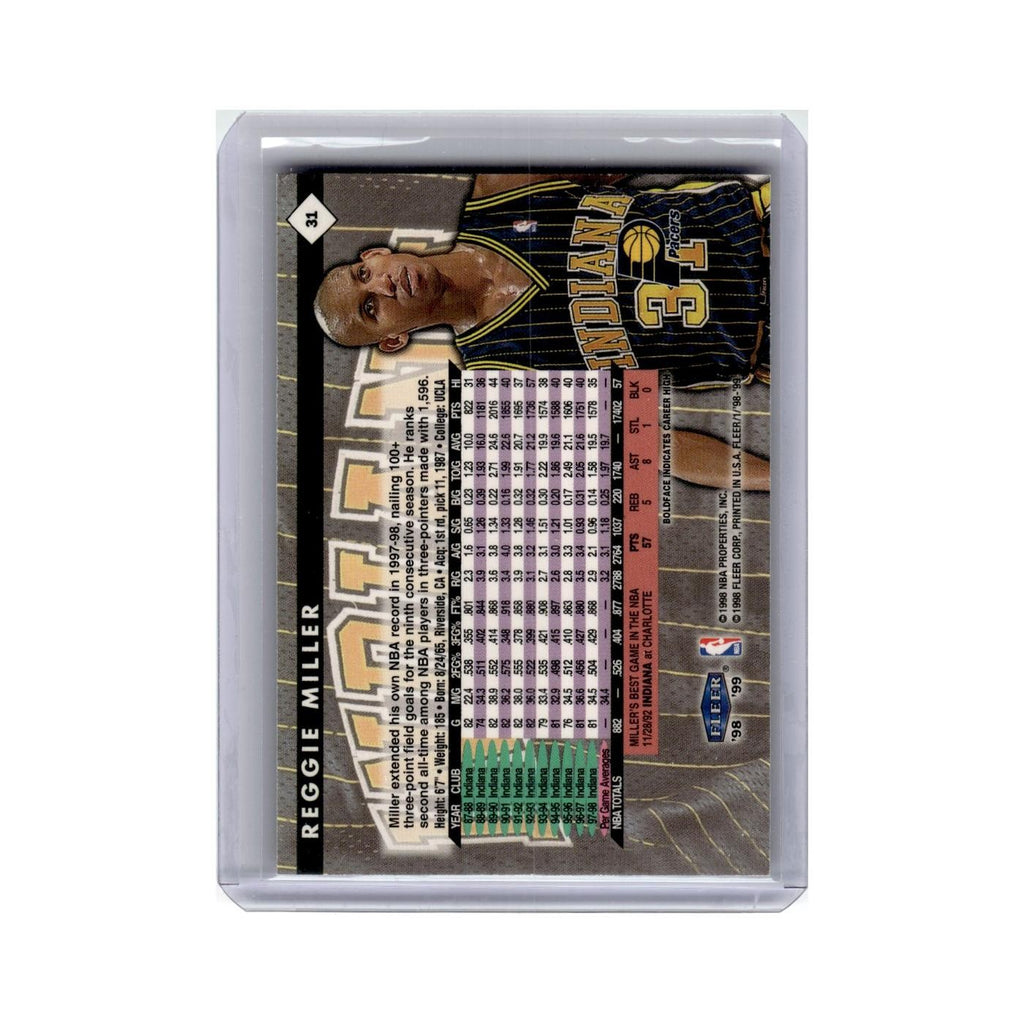 Reggie Miller 1998 Fleer Tradition #31 Indiana Pacers Basketball Card NM