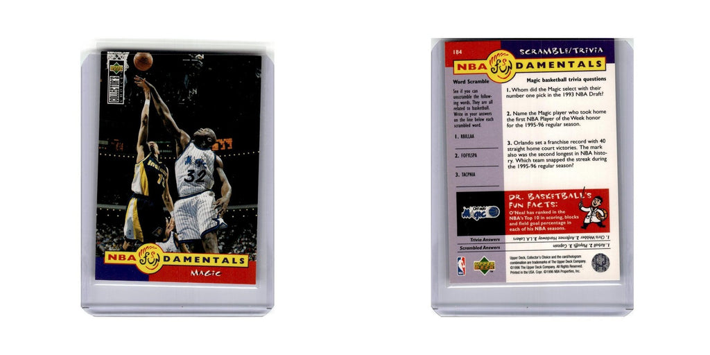 Shaquile O'Neal 1996 Collector's Choice Fundamentals #184 Orlando Magic NM