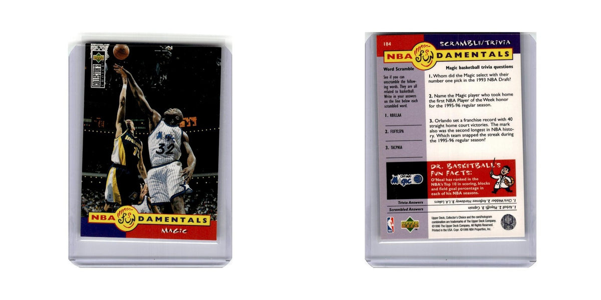 Shaquile O'Neal 1996 Collector's Choice Fundamentals #184 Orlando Magic NM