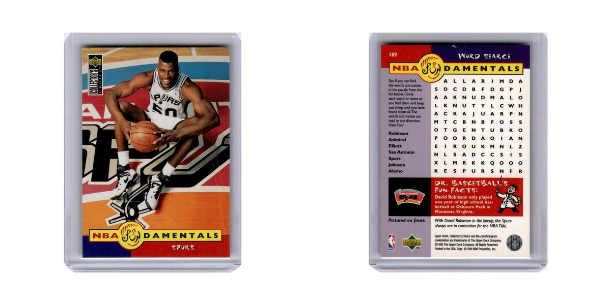 David Robinson 1996 Collector's Choice Fundamentals #189 San Antonio Spurs NM