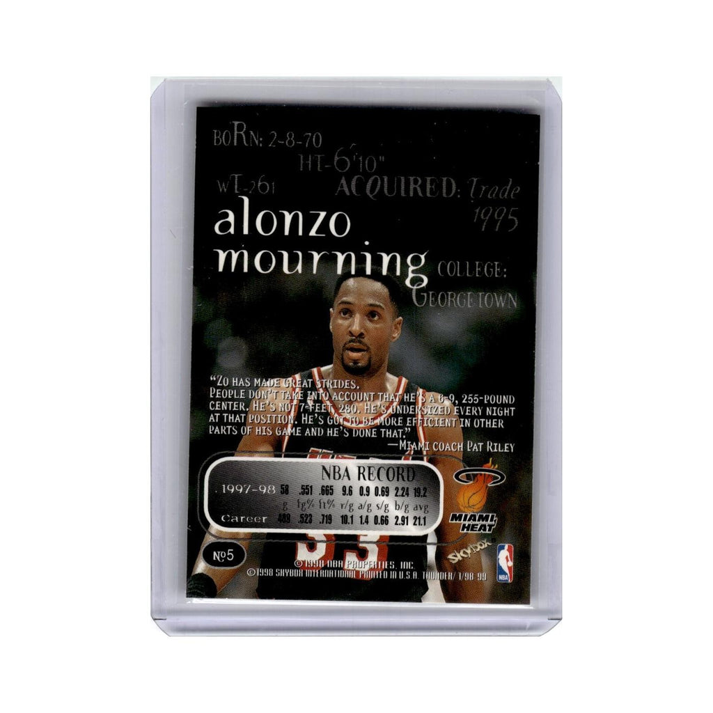 Alonzo Mourning 1998 SkyBox Thunder #5 Miami Heat Basketball Card NM