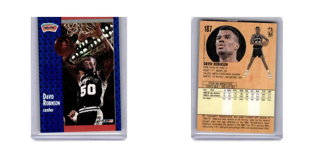 David Robinson 1991 Fleer #187 San Antonio Spurs Basketball Card NM