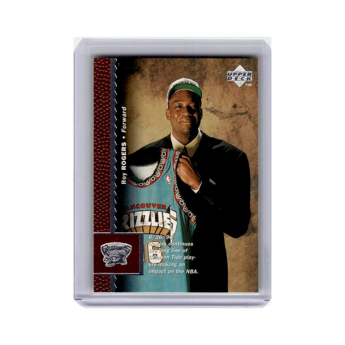 Roy Rogers 1996 Upper Deck #131 Vancouver Grizzlies Basketball Card NM