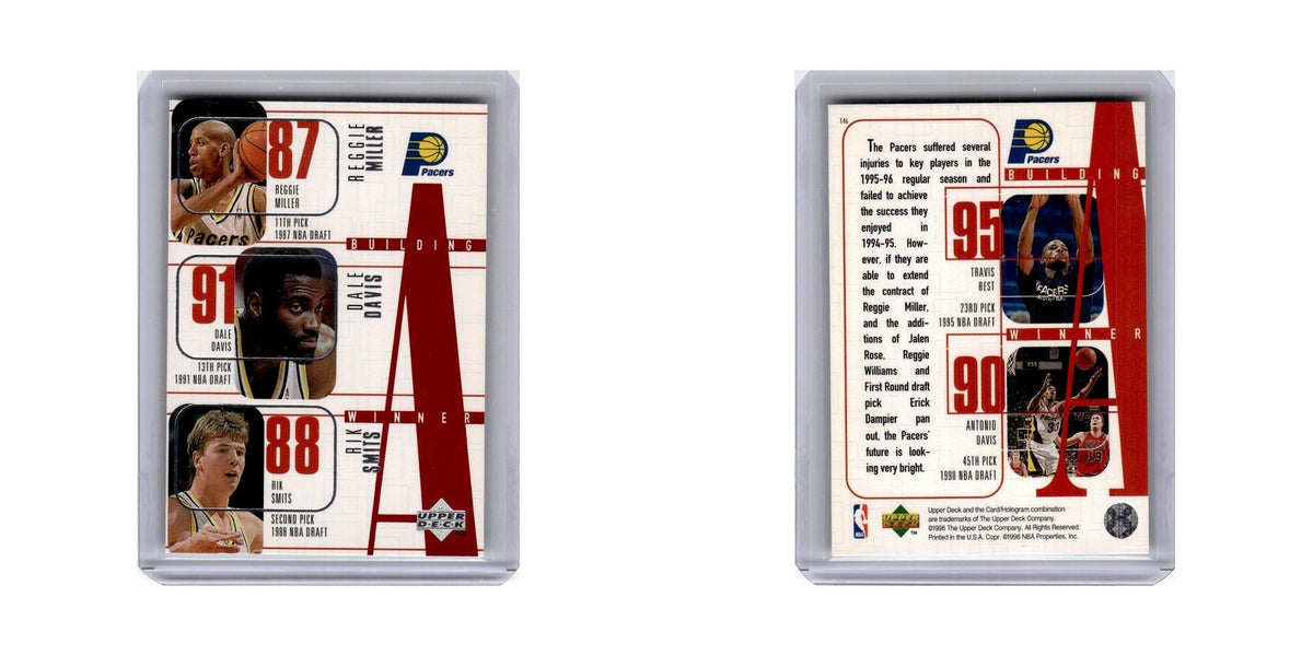 Reggie Miller Dale Davis Rik Smits 1996 Upper Deck #146 Indiana Pacers NM