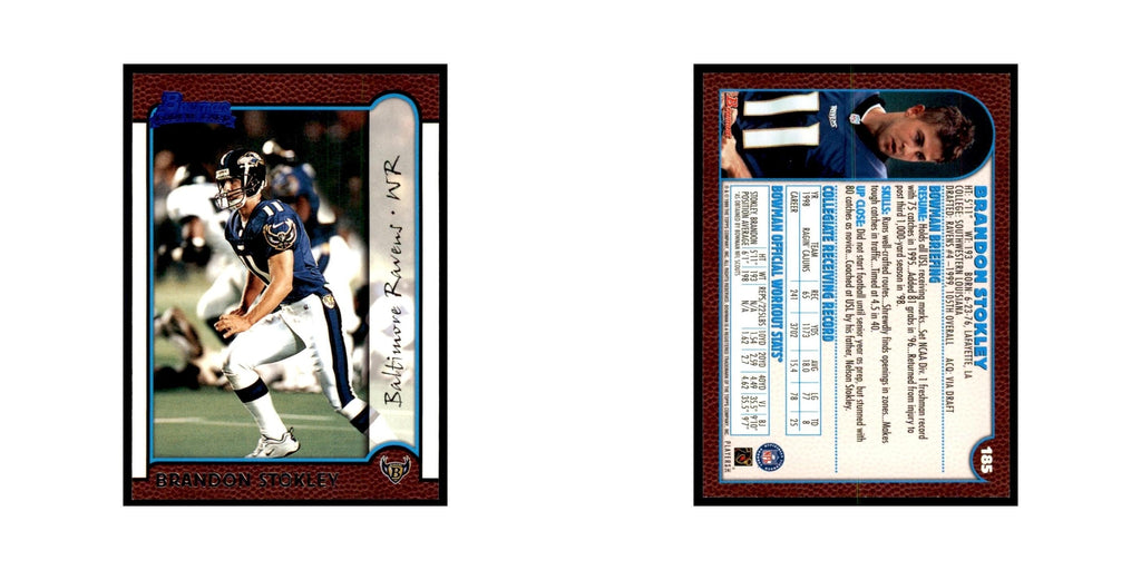 1999 Bowman Brandon Stokley RC Football Cards #185