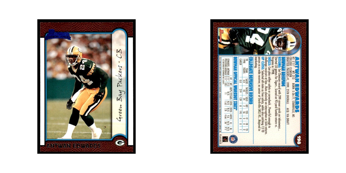 1999 Bowman Antuan Edwards RC Football Cards #198