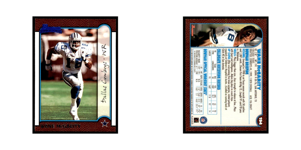 1999 Bowman Wane McGarity RC Football Cards #194