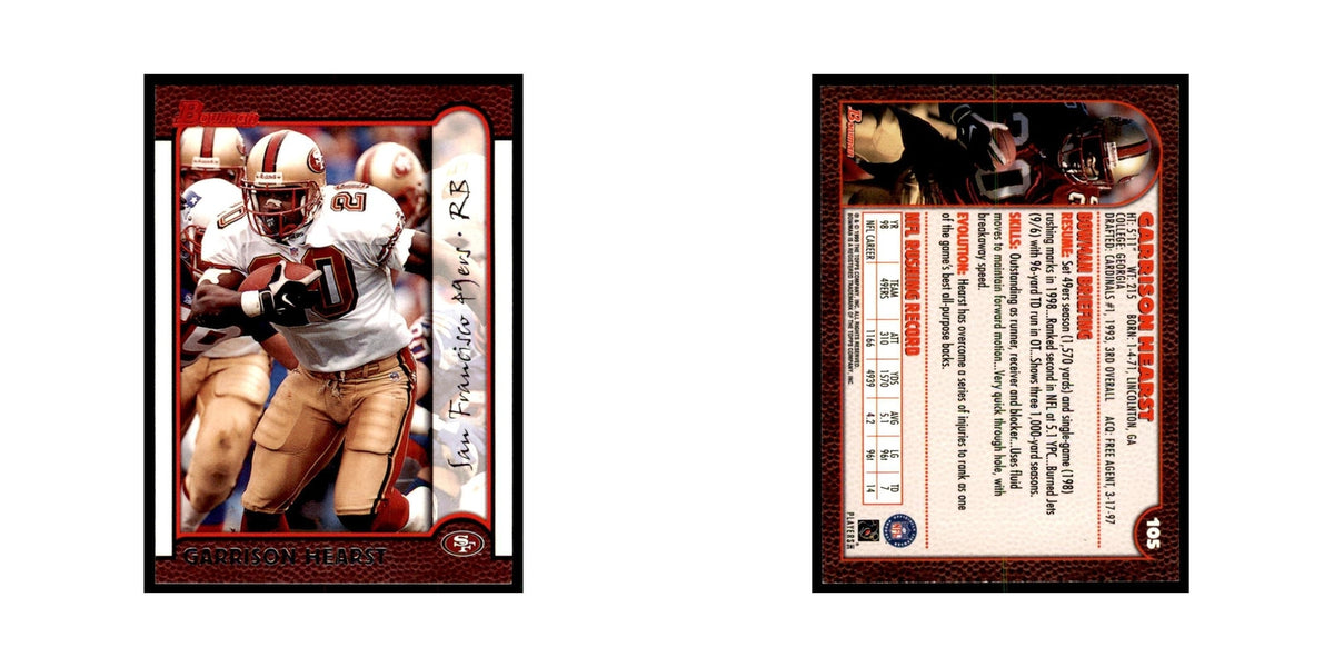 1999 Bowman Garrison Hearst Football Cards #105