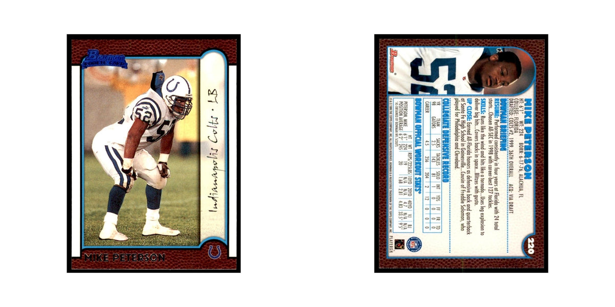 1999 Bowman Mike Peterson RC Football Cards #220