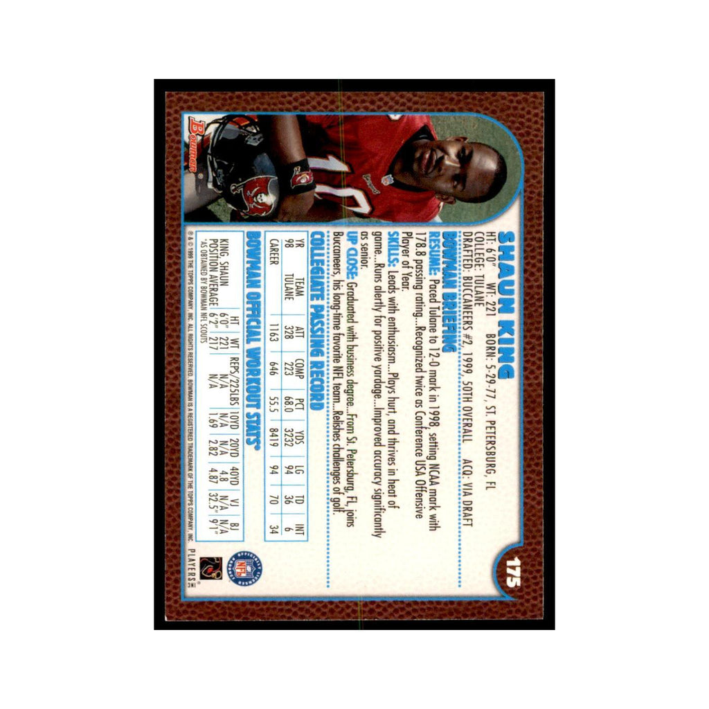 1999 Bowman Shaun King RC Football Cards #175