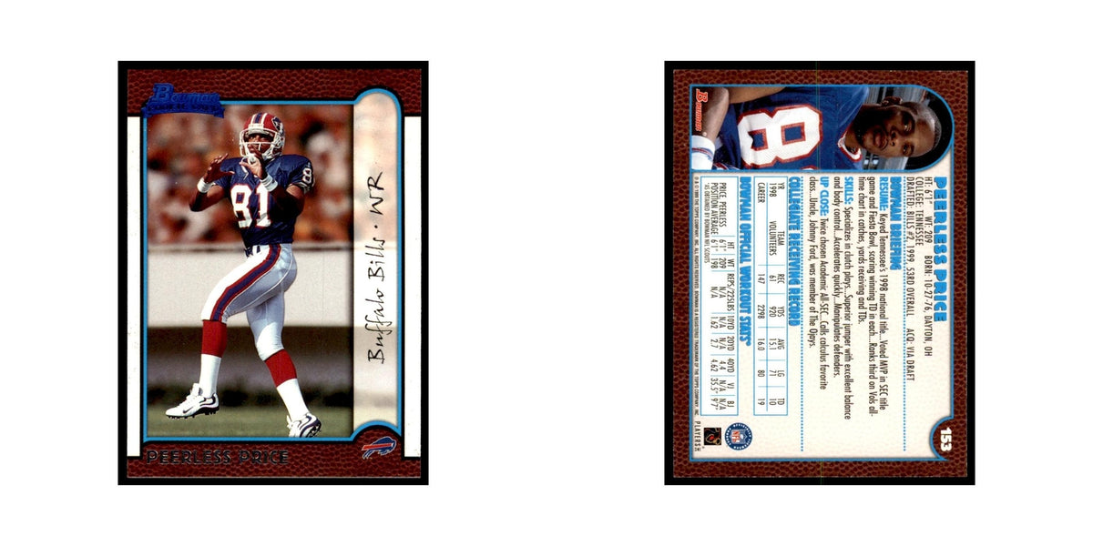 1999 Bowman Peerless Price RC Football Cards #153