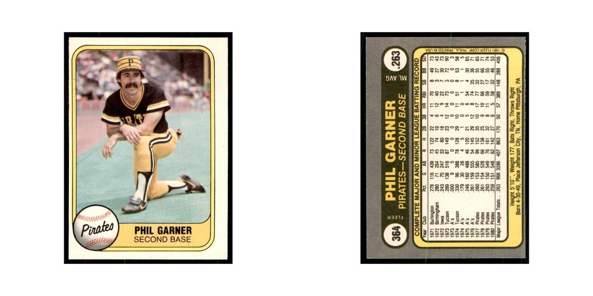 1981 Fleer Phil Garner Baseball Cards #364