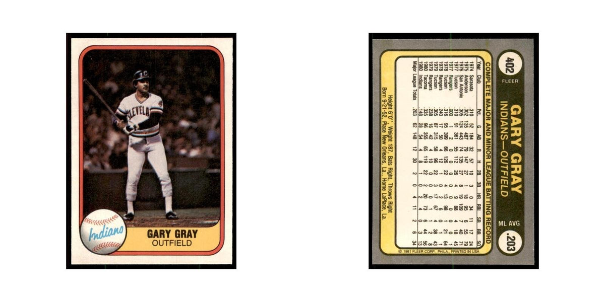 1981 Fleer Gary Gray Baseball Cards #402