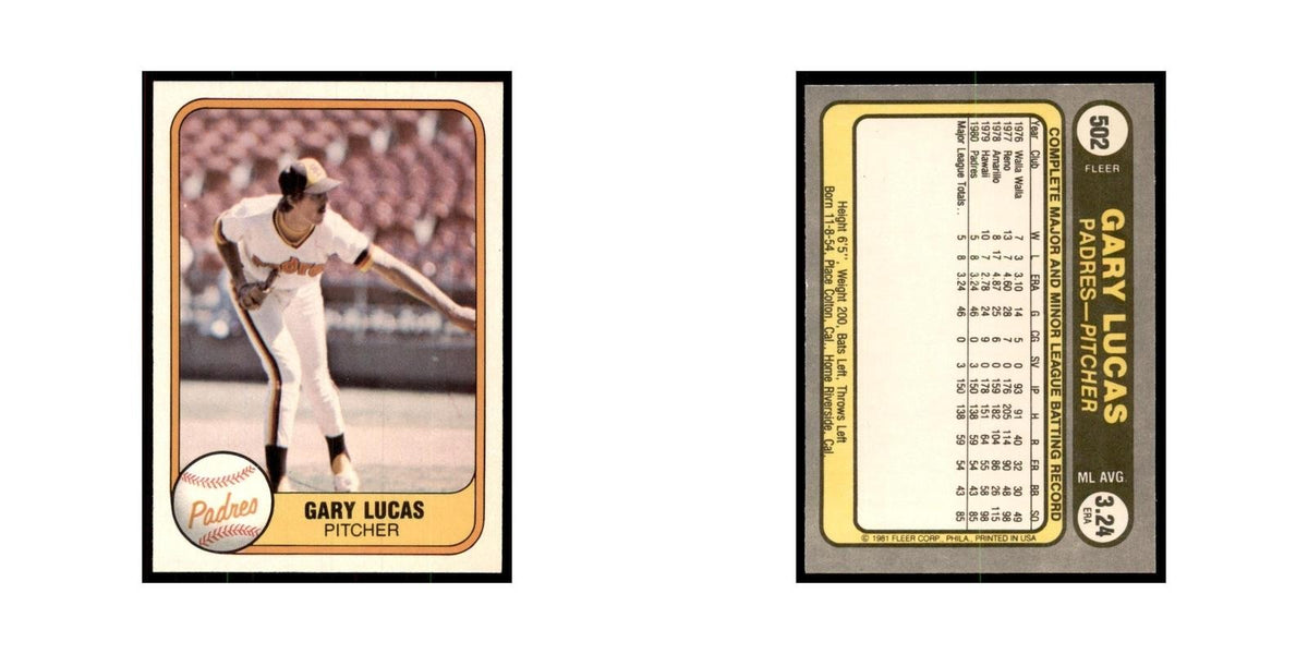 1981 Fleer Gary Lucas Baseball Cards #502