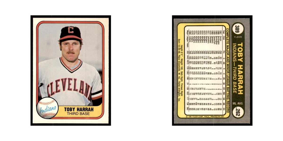 1981 Fleer Toby Harrah Baseball Cards #389