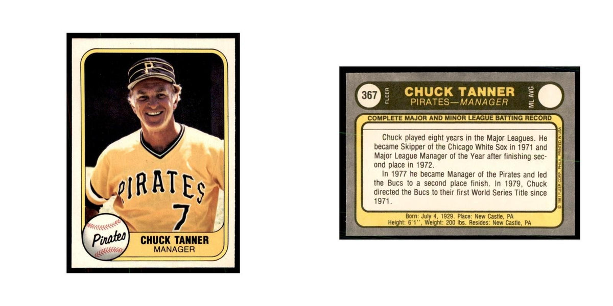 1981 Fleer Chuck Tanner Baseball Cards #367