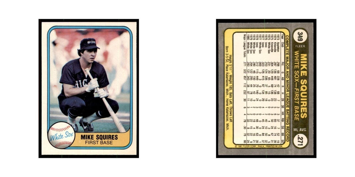 1981 Fleer Mike Squires Baseball Cards #349