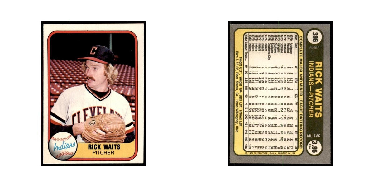 1981 Fleer Rick Waits Baseball Cards #396