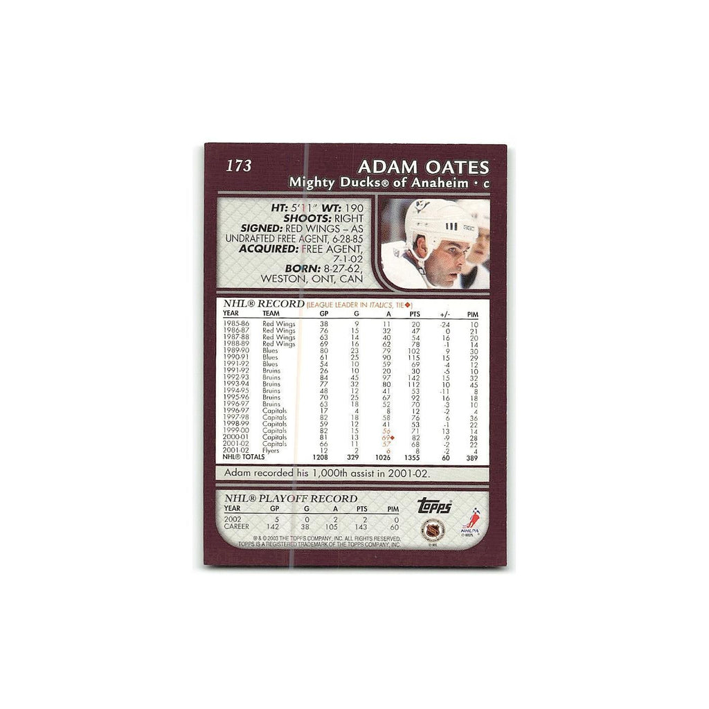 Adam Oates 2002 Topps #173 Philadelphia Flyers Hockey Card NM