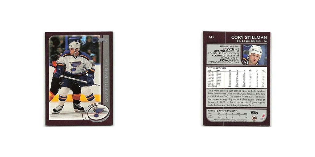 Cory Stillman 2002 Topps #145 St. Louis Blues Hockey Card NM