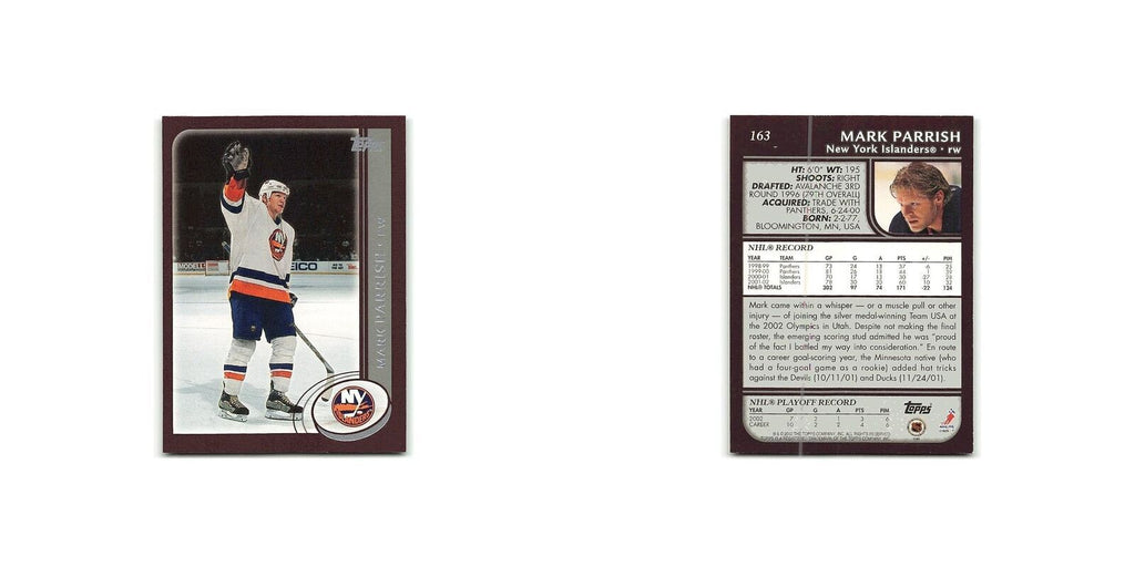 Mark Parrish 2002 Topps #163 New York Islanders Hockey Card NM