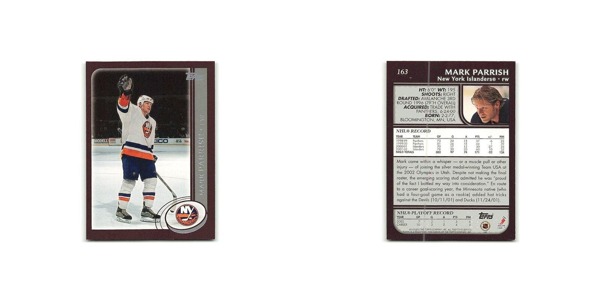 Mark Parrish 2002 Topps #163 New York Islanders Hockey Card NM