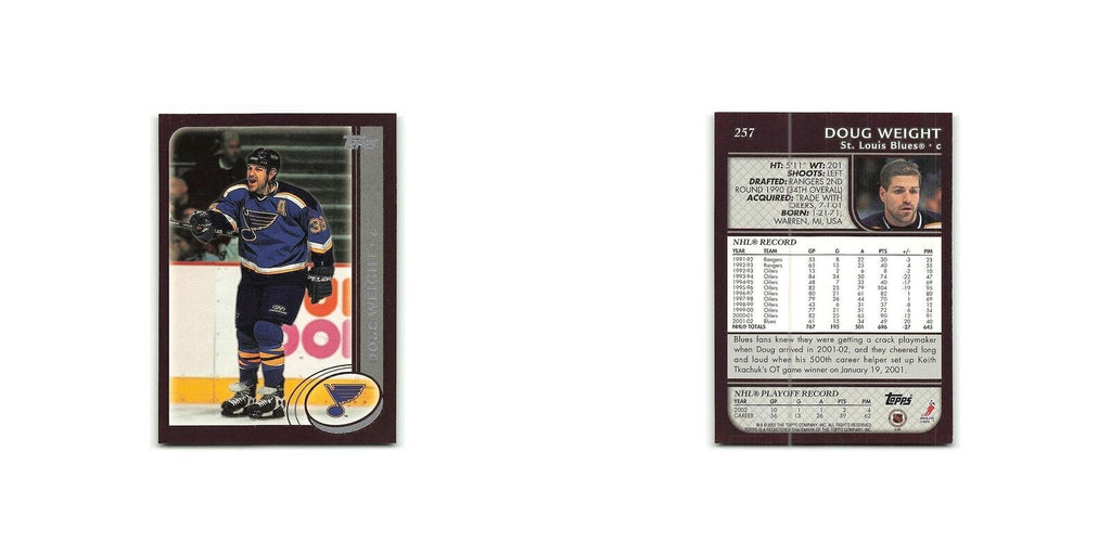 Doug Weight 2002 Topps #257 St. Louis Blues Hockey Card NM
