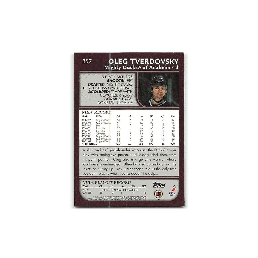 Oleg Tverdovsky 2002 Topps #207 Anaheim Mighty Ducks Hockey Card NM