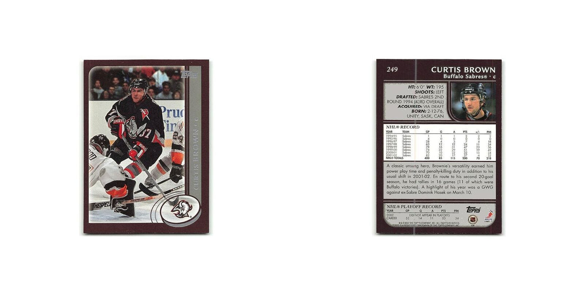 Curtis Brown 2002 Topps #249 Buffalo Sabres Hockey Card NM