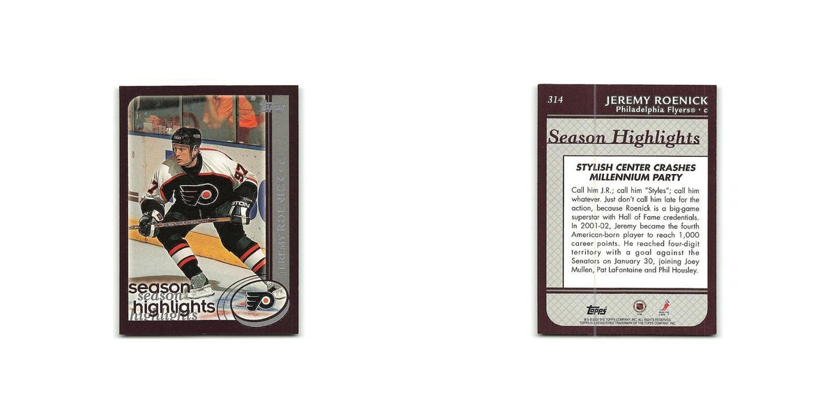Jeremy Roenick 2002 Topps #314 Philadelphia Flyers Hockey Card NM