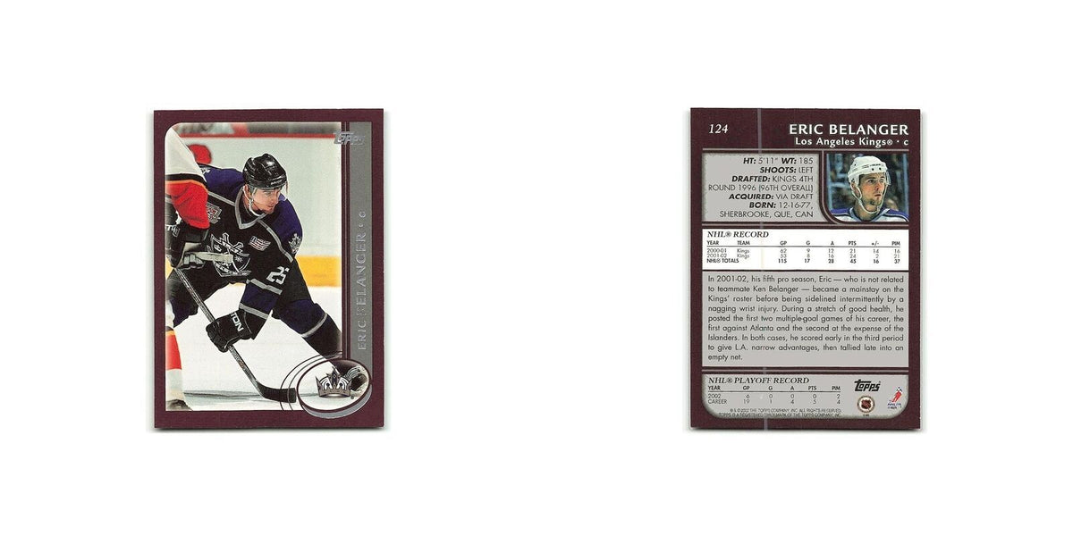 Eric Belanger 2002 Topps #124 Los Angeles Kings Hockey Card NM