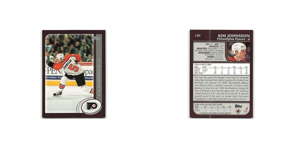 Kim Johnsson 2002 Topps #140 Philadelphia Flyers Hockey Card NM