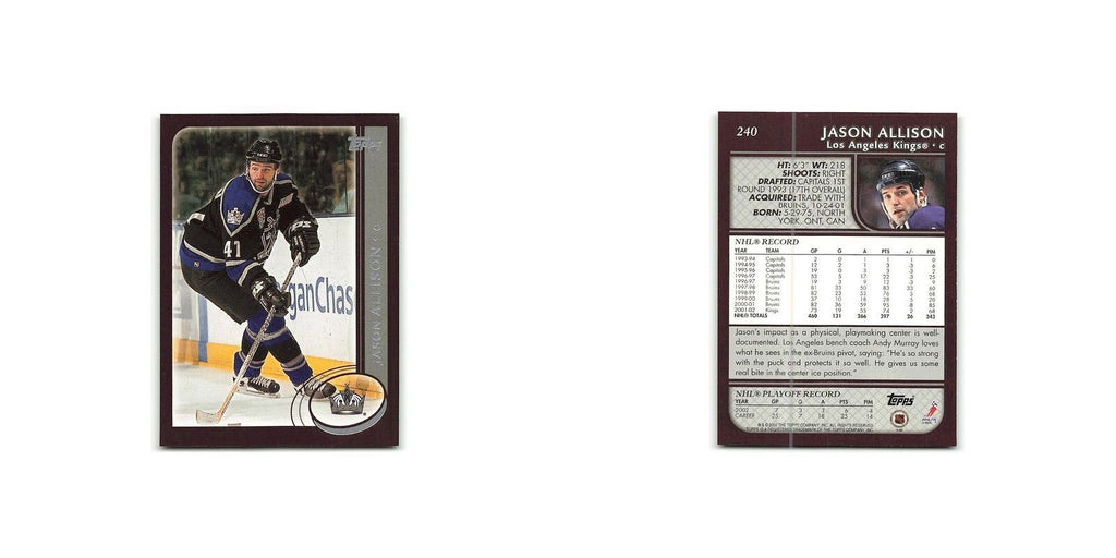 Jason Allison 2002 Topps #240 Los Angeles Kings Hockey Card NM