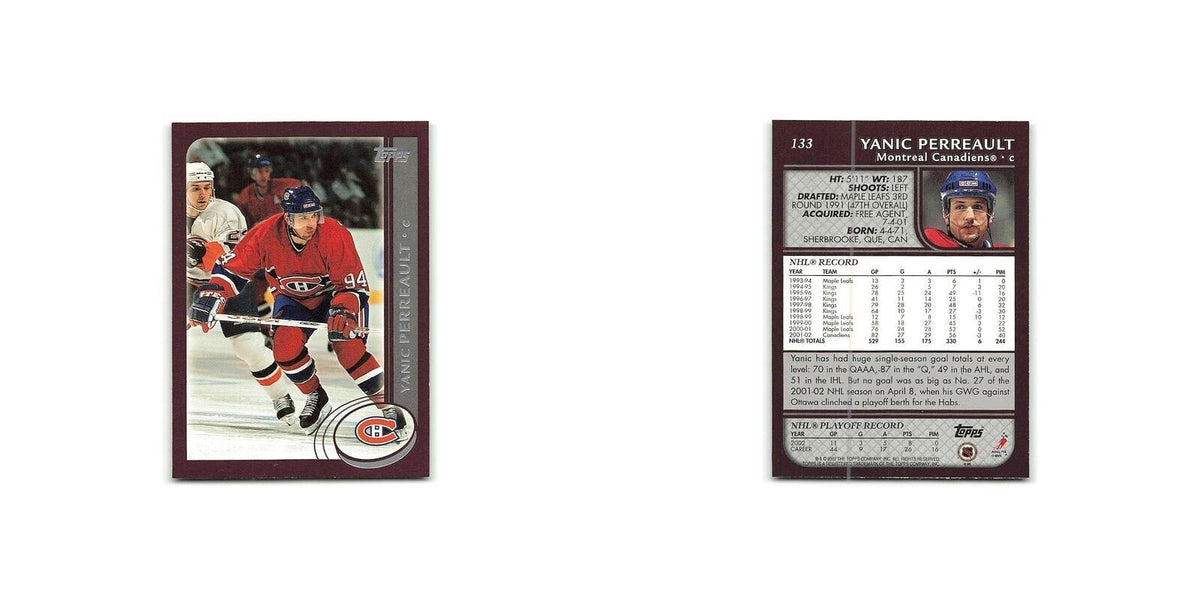 Yanic Perreault 2002 Topps #133 Montreal Canadiens Hockey Card NM