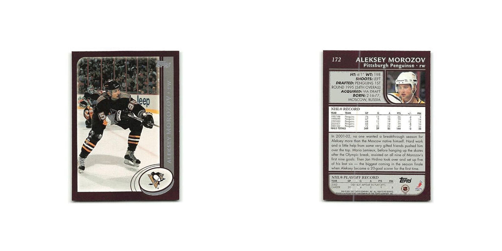 Aleksey Morozov 2002 Topps #172 Pittsburgh Penguins Hockey Card NM