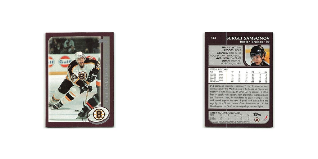 Sergei Samsonov 2002 Topps #134 Boston Bruins Hockey Card NM