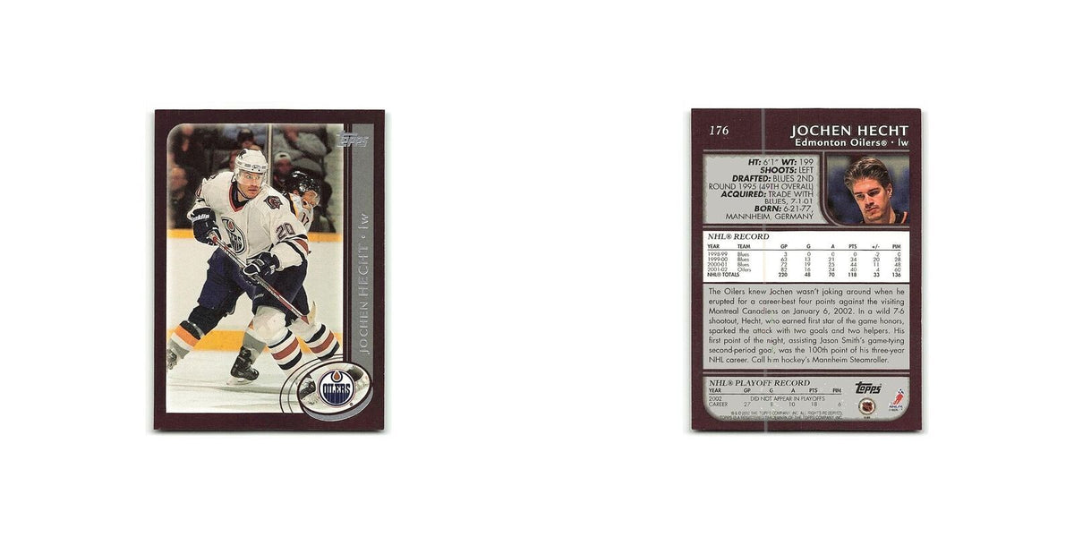 Jochen Hecht 2002 Topps #176 Edmonton Oilers Hockey Card NM