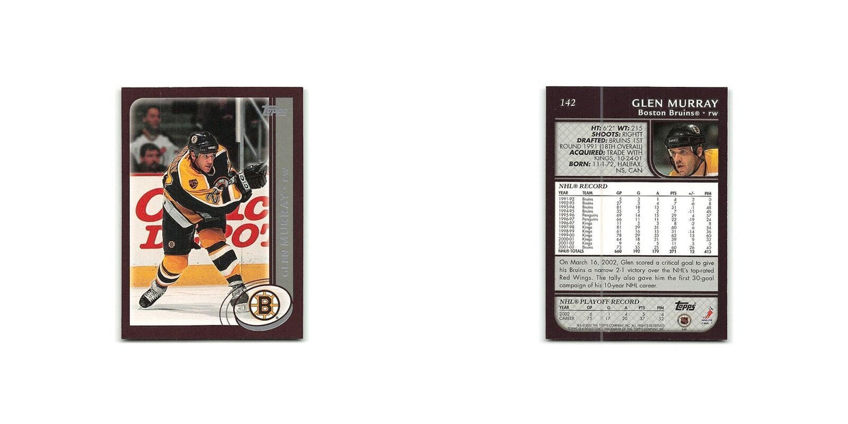 Glen Murray 2002 Topps #142 Boston Bruins Hockey Card NM