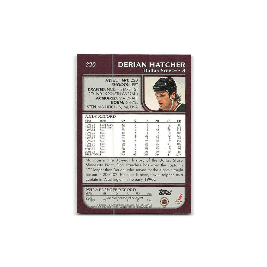 Derian Hatcher 2002 Topps #220 Dallas Stars Hockey Card NM