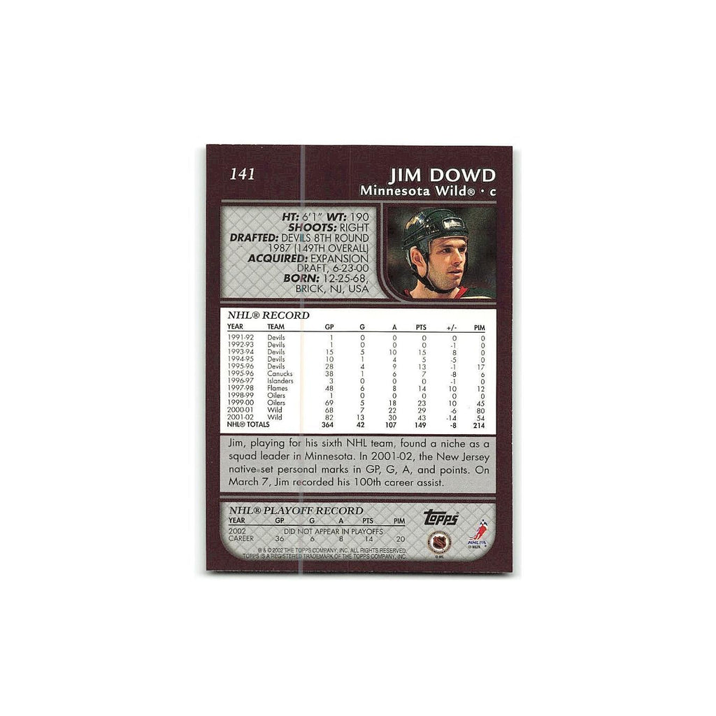 Jim Dowd 2002 Topps #141 Minnesota Wild Hockey Card NM