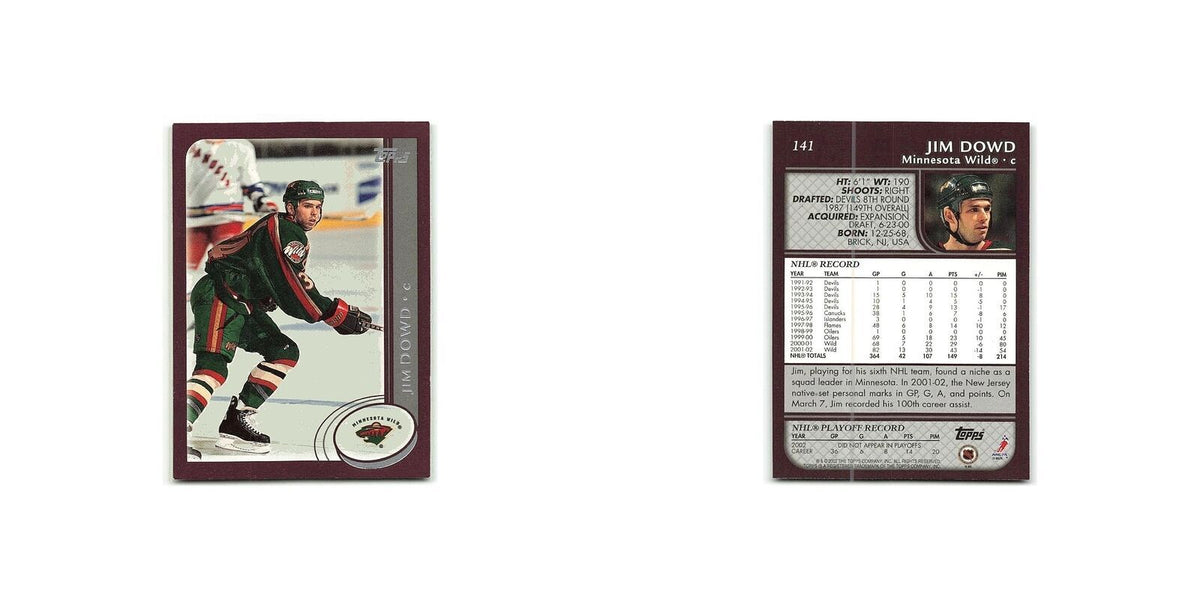 Jim Dowd 2002 Topps #141 Minnesota Wild Hockey Card NM