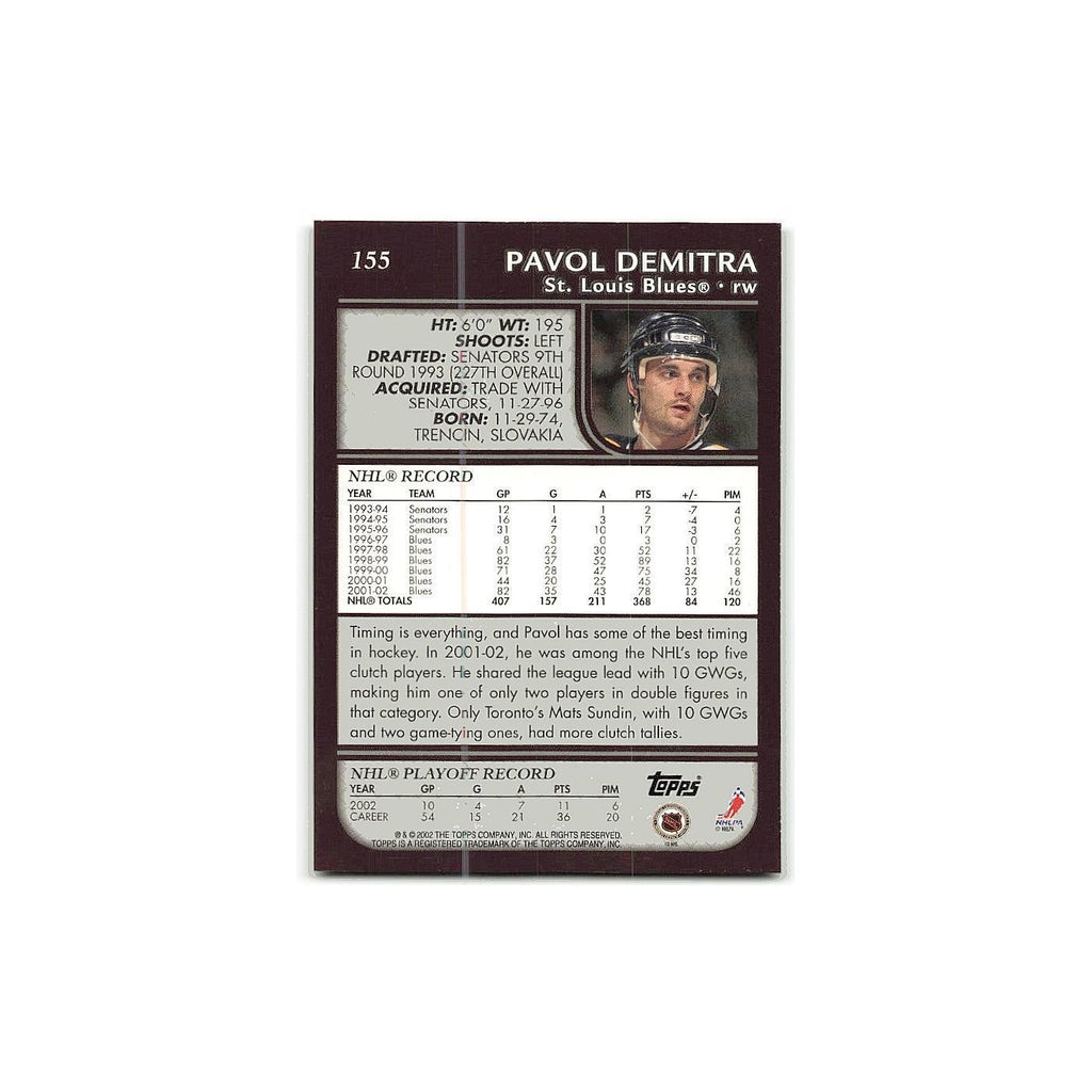Pavol Demitra 2002 Topps #155 St. Louis Blues Hockey Card NM
