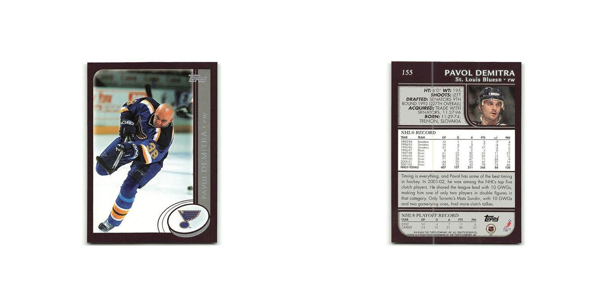 Pavol Demitra 2002 Topps #155 St. Louis Blues Hockey Card NM