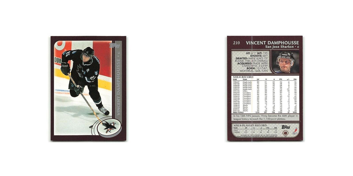 Vincent Damphousse 2002 Topps #210 San Jose Sharks Hockey Card NM