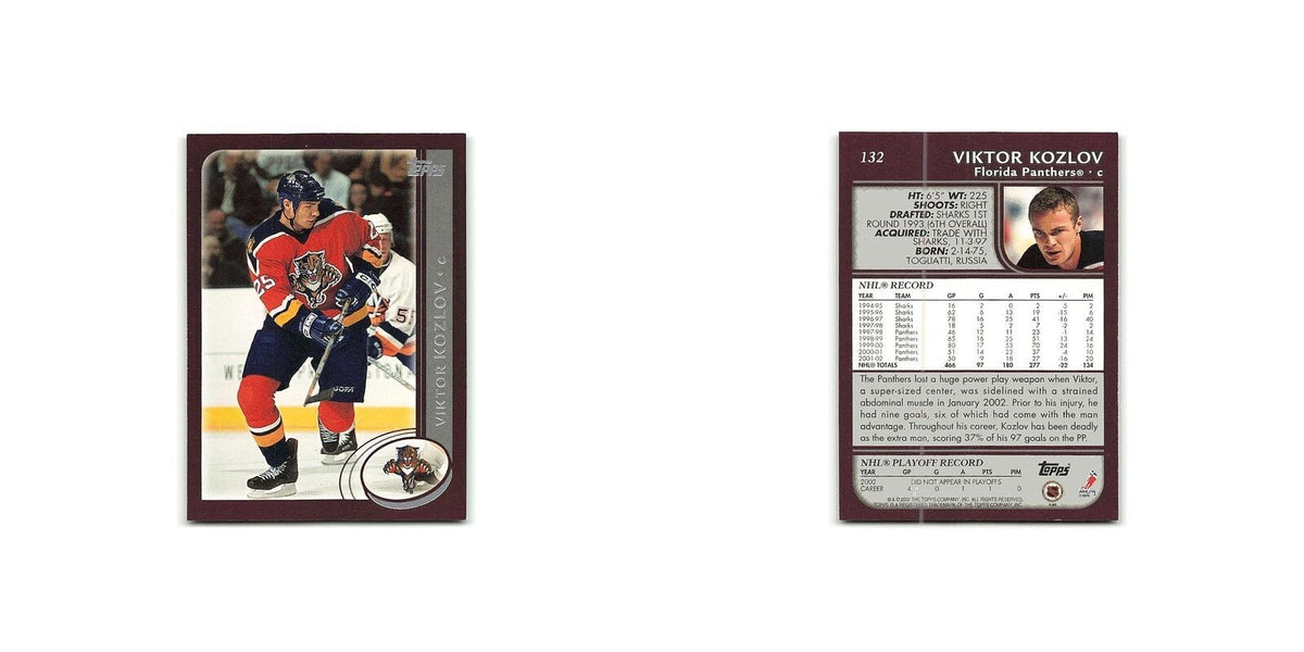 Viktor Kozlov 2002 Topps #132 Florida Panthers Hockey Card NM