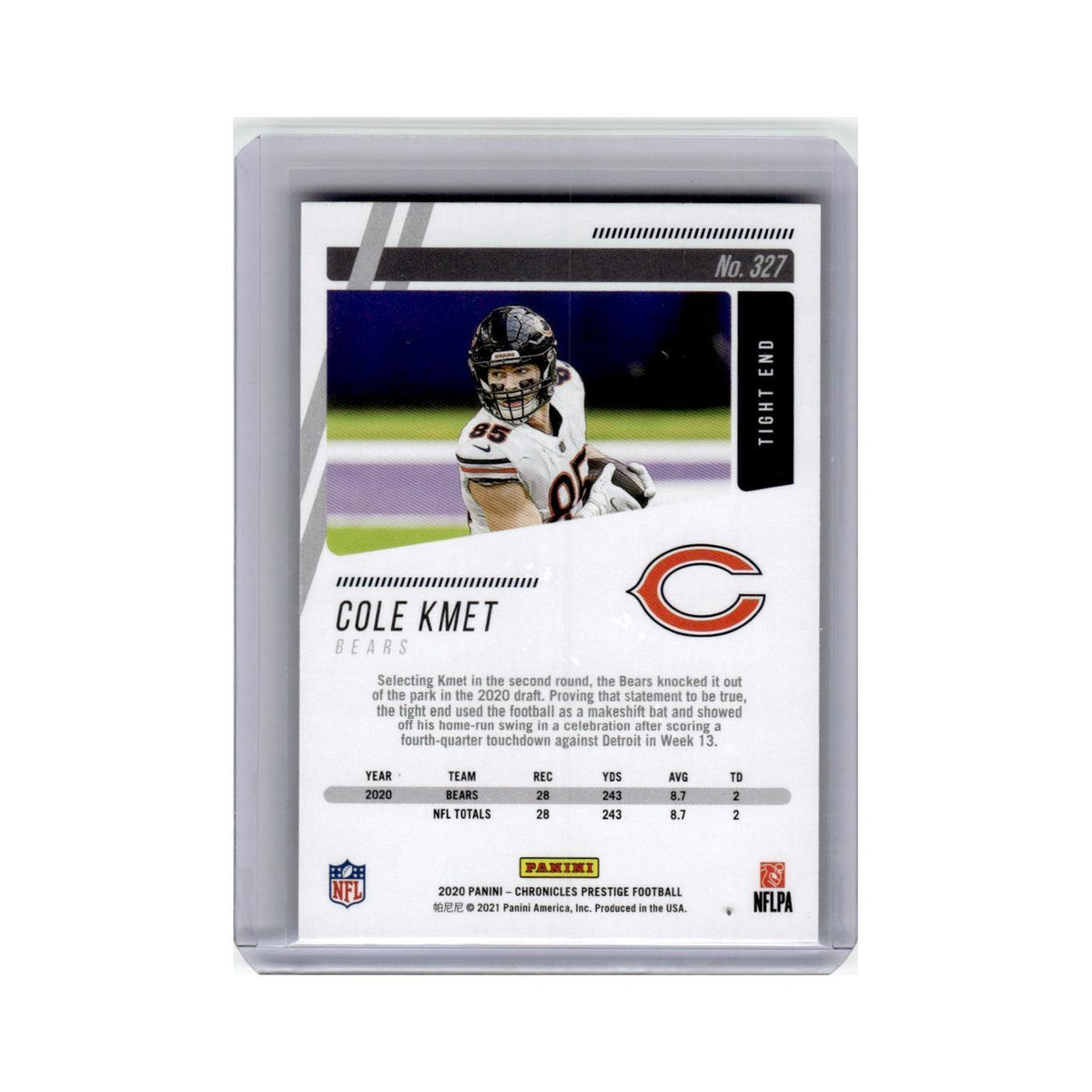 Cole Kmet Rookie 2020 Panini Chronicles Prestige #327 Chicago Bears NM
