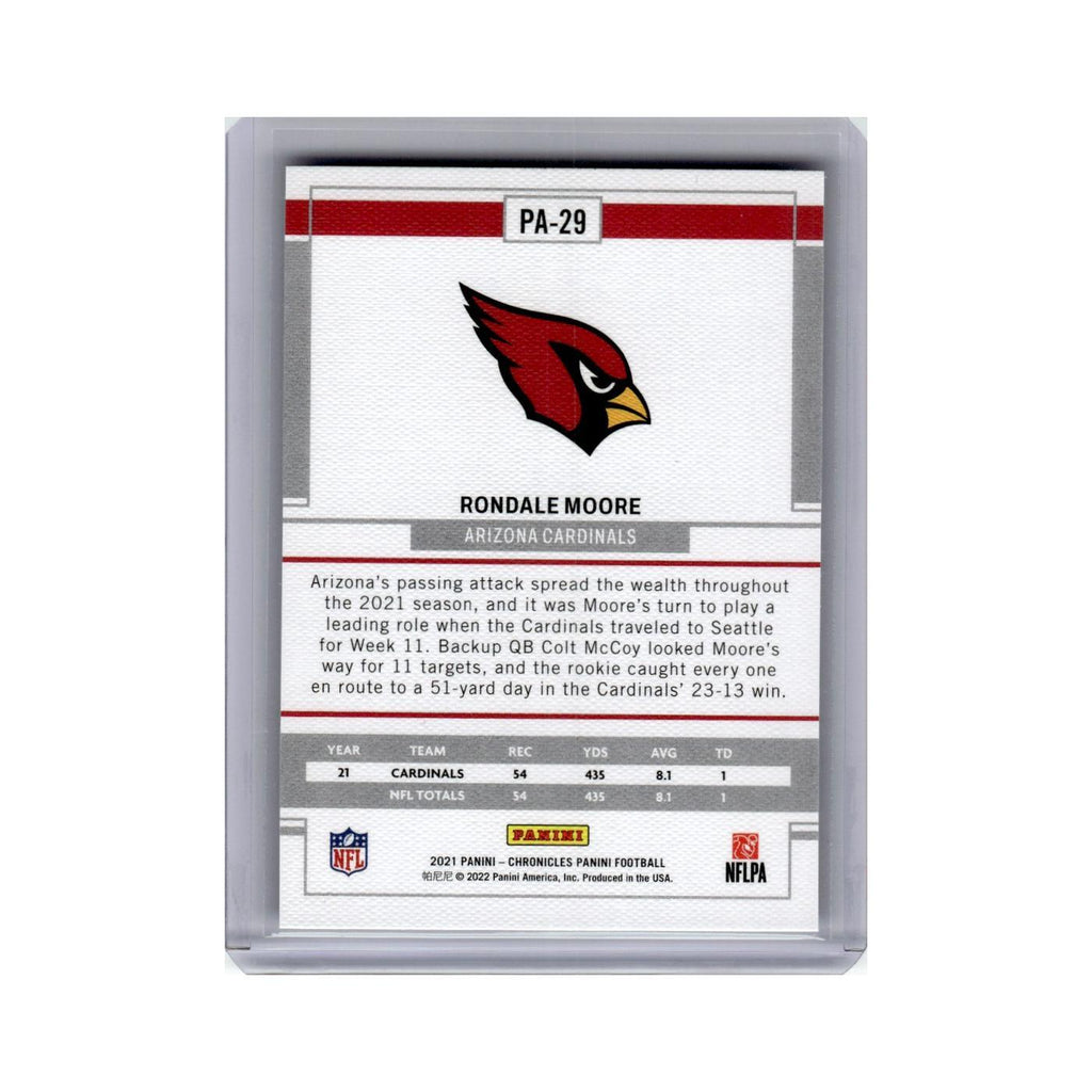 Rondale Moore Rookie 2021 Panini Chronicles #PA-29 Arizona Cardinals NM