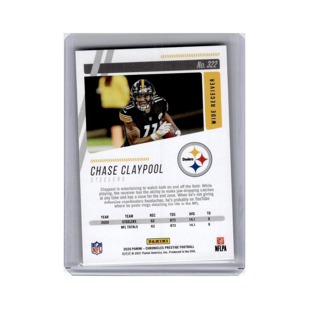 Chase Claypool Rookie 2020 Panini Chronicles Prestige #322 Steelers NM
