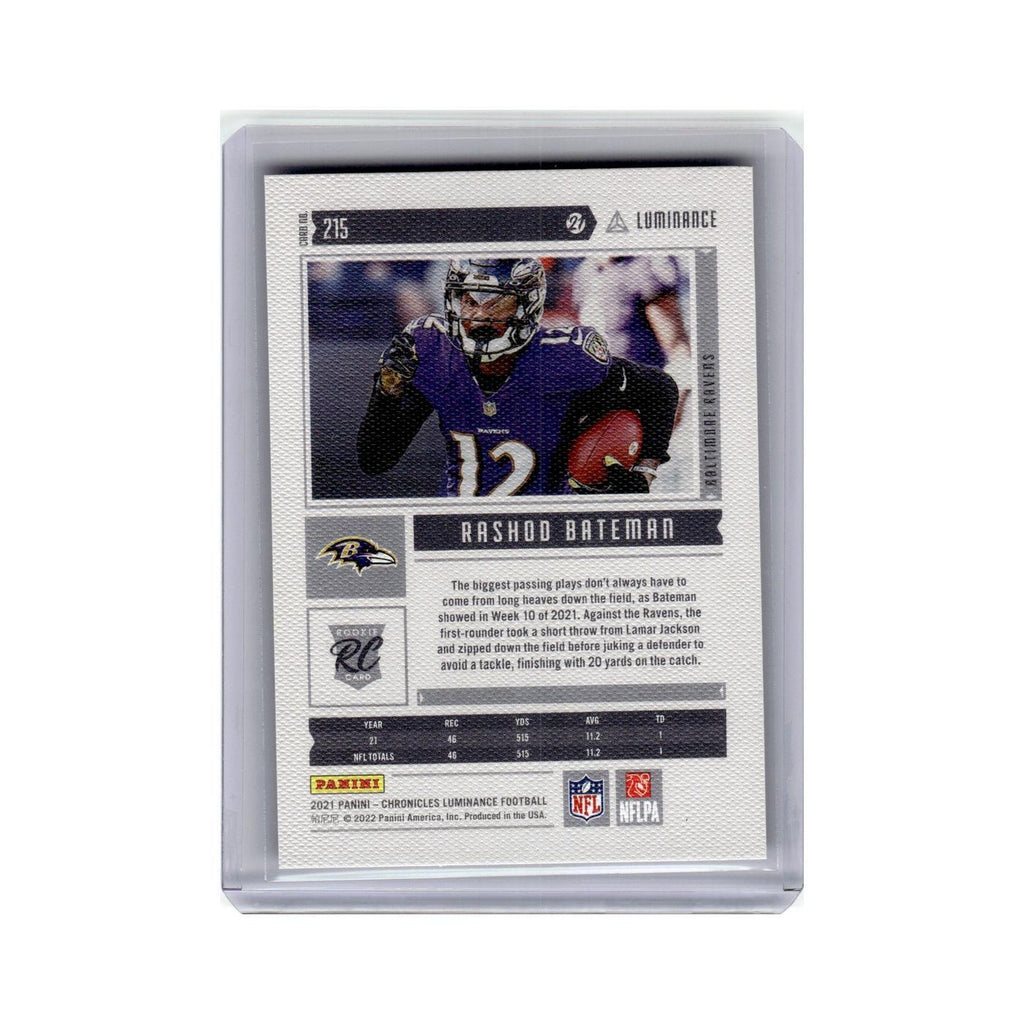 Rashod Bateman Rookie 2021 Panini Chronicles Luminance #215 Baltimore Ravens NM